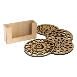 Onderzetter hout deco - set van 4