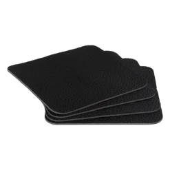Onderzetters PU leer - zwart - set van 4