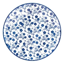 Ontbijtbord blue print - flowers - ⌀21 cm