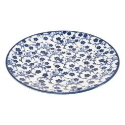 Ontbijtbord blue print - flowers - ⌀21 cm