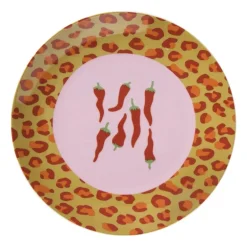 Ontbijtbord chili pepers - roze/rood - ø21x2 cm