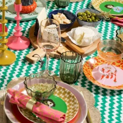 Ontbijtbord flower lady - geel/groen - ø21x2 cm