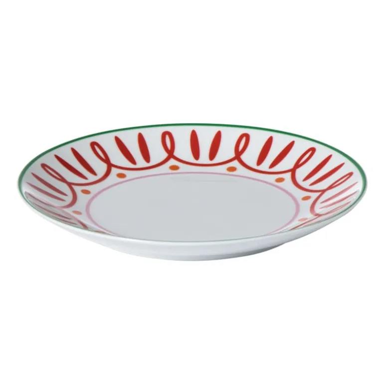 Ontbijtbord holly jolly - rood - ø20.6x2.5 cm