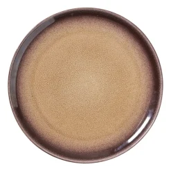 Ontbijtbord Olivia - bordeauxrood/beige - ø22x2 cm