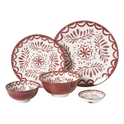 Ontbijtbord sterre - rood/wit - ø21.7x2.3 cm