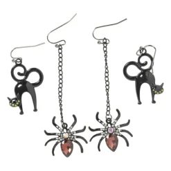 Oorbellen zwarte kat - zwart