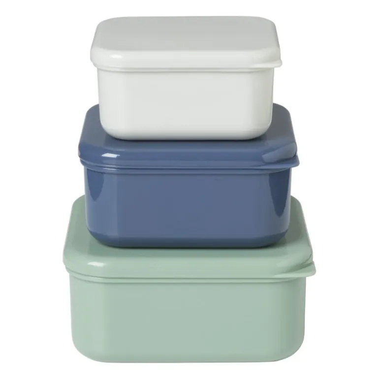 Opbergbakjes set van 3 - groen/blauw/grijs