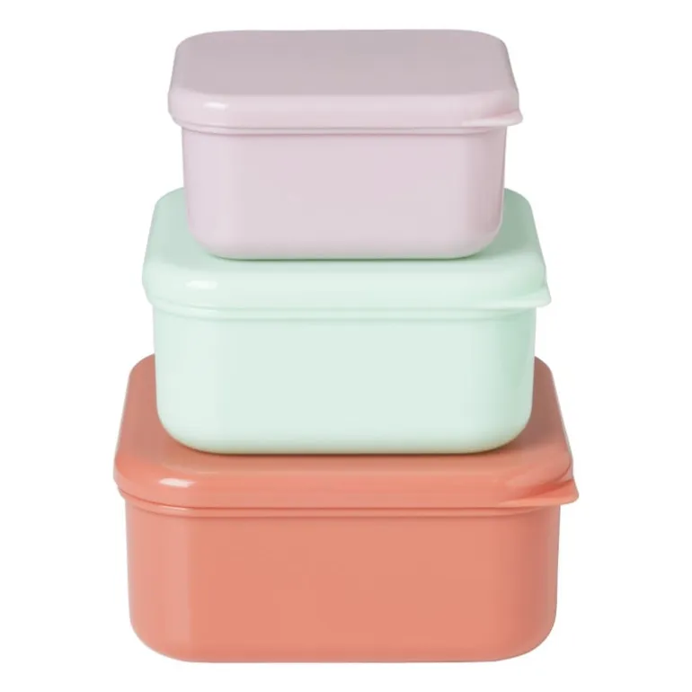 Opbergbakjes set van 3 - roze/lila/groen