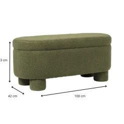 Opbergbank teddy dodo - groen - 43x100x42 cm