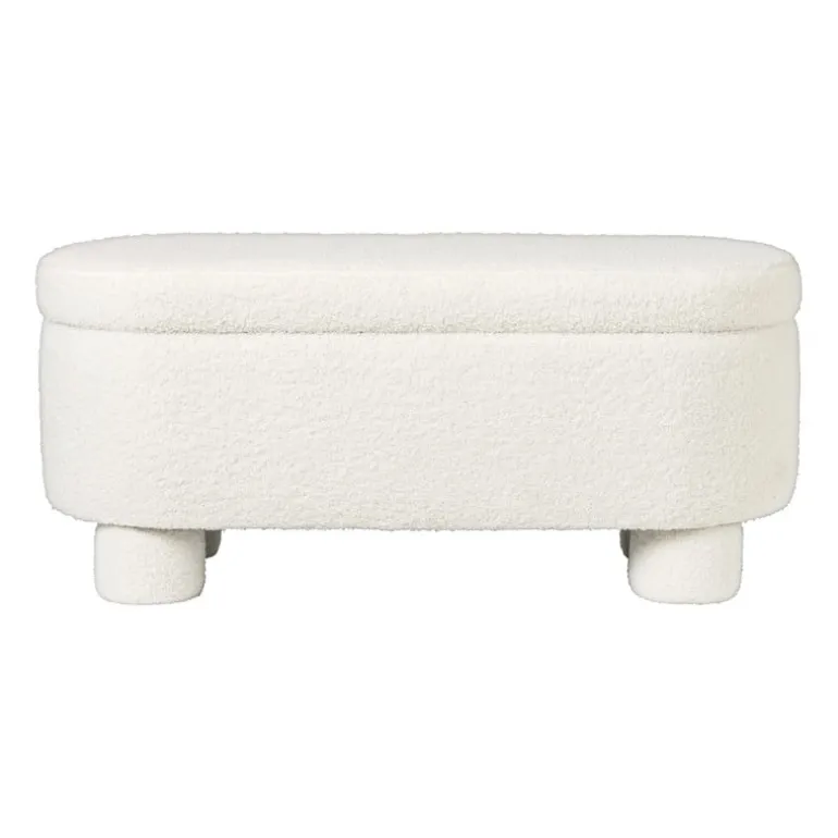 Opbergbank teddy dodo - wit - 43x100x42 cm