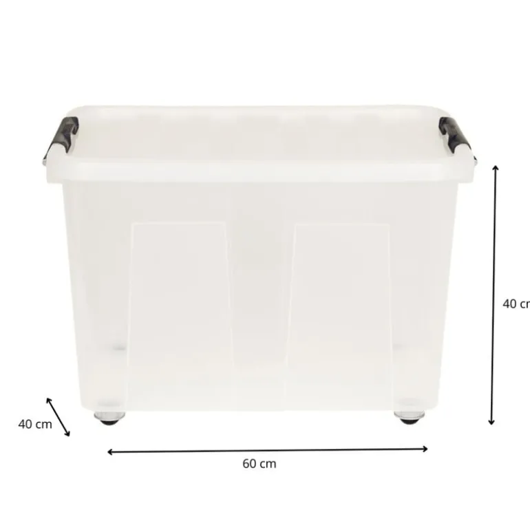 Opbergbox met wieltjes - 75 liter - 40x60x40 cm