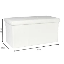 Opbergbox Teddy opvouwbaar - wit - 38x76x38 cm