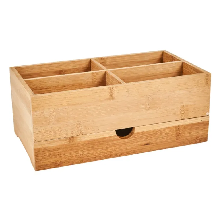 Opberger met lade bamboe - 27x15x11 cm