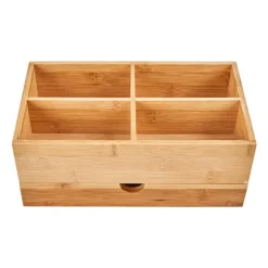 Opberger met lade bamboe - 27x15x11 cm