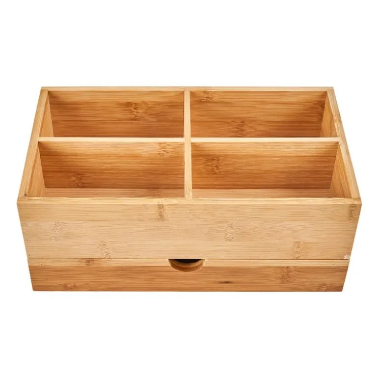 Opberger met lade bamboe - 27x15x11 cm