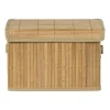 Opbergmand met deksel klein - bamboe - 18x28x17 cm
