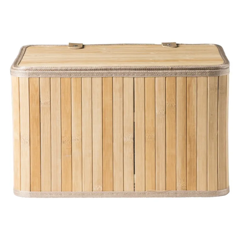 Opbergmand met deksel Oscar - 22x26x36 cm - naturel