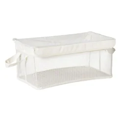 Opbergmand met handvatten - wit - 25x44x20 cm