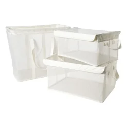 Opbergmand met handvatten - wit - 30x47x25 cm