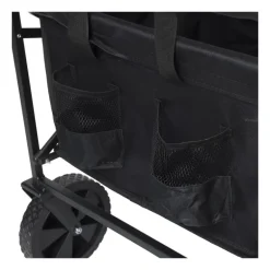 Opvouwbare bolderkar - zwart - 103x54x108 cm