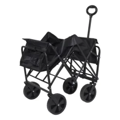 Opvouwbare bolderkar - zwart - 103x54x108 cm