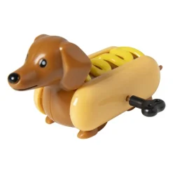 Opwindbare teckels set van 2 - bruin - 5.5x11x5 cm