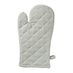 Ovenwant gestreept - groen/wit - 18x32 cm