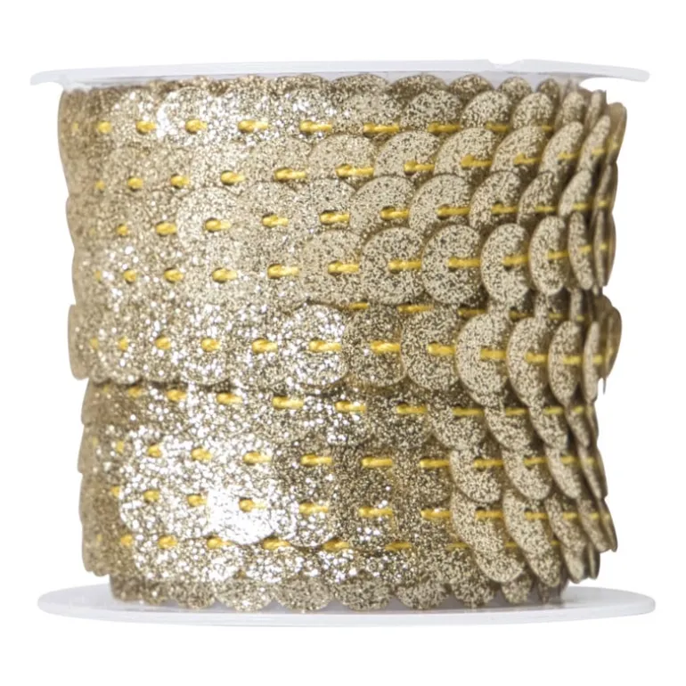 Pailettenband - goudkleurig - 5 meter