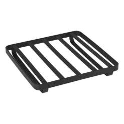 Pannenonderzetter metaal - zwart - 2.5x20x20 cm