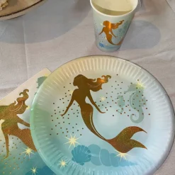 Papieren bekers zeemeermin - set van 10