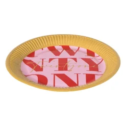 Papieren bordjes 21 jaar - rood - set van 8