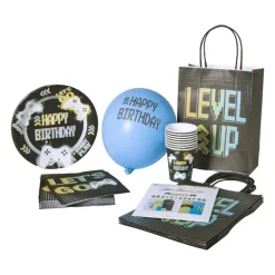 Papieren bordjes level up - set van 8