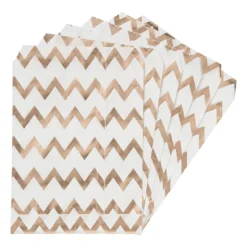 Papieren zakjes - wit/goud - set van 6