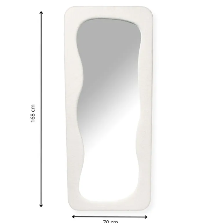Passpiegel wave teddy - wit - 168x70 cm
