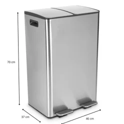 Pedaalemmer 2 vakken - 60 liter