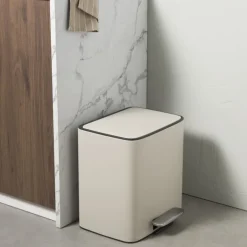 Pedaalemmer 2 vakken - beige - 2x 11.5 liter