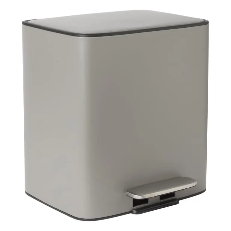 Pedaalemmer 2 vakken - grijs - 2x 11.5 liter