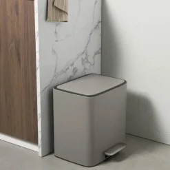 Pedaalemmer 2 vakken - grijs - 2x 11.5 liter