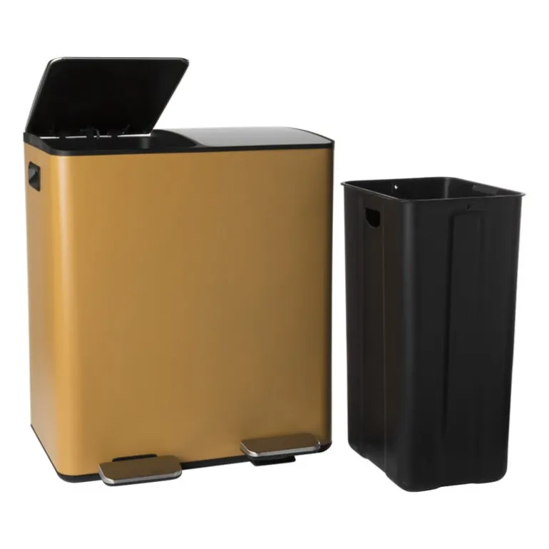 Pedaalemmer 2 vakken - oker - 2x20 liter