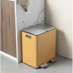 Pedaalemmer 2 vakken - oker - 2x20 liter