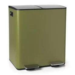 Pedaalemmer 2 vakken - olijfgroen - 2x20 liter