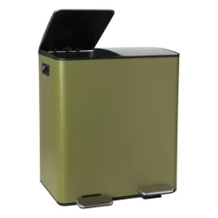 Pedaalemmer 2 vakken - olijfgroen - 2x20 liter