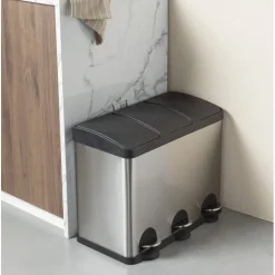 Pedaalemmer 3 vakken - 3x20 liter