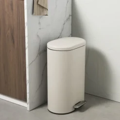 Pedaalemmer ovaal - beige - 30 liter