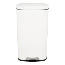 Pedaalemmer rechthoek - mat wit - 30 liter