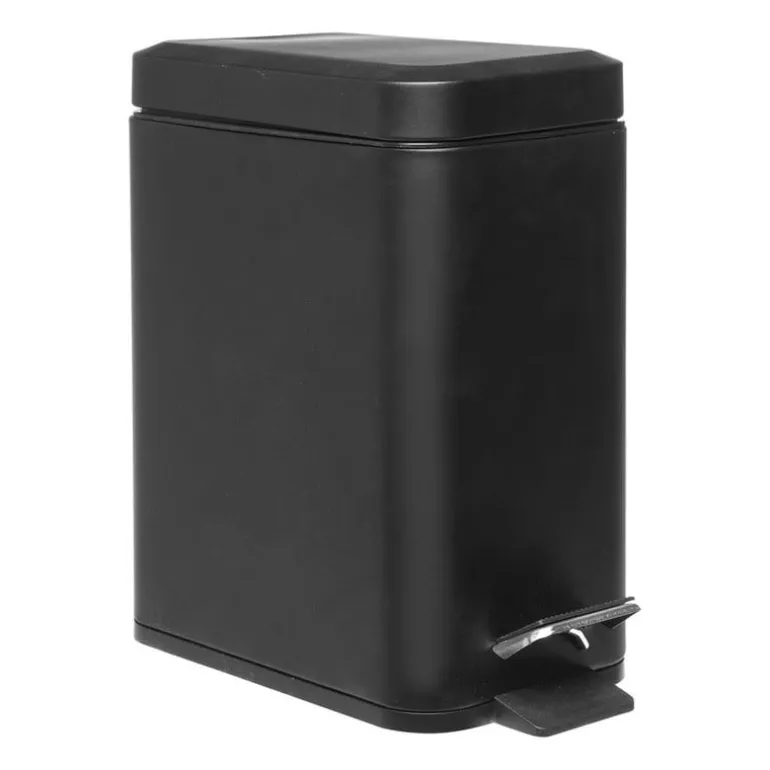 Pedaalemmer rechthoek - zwart - 5 liter