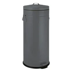 Pedaalemmer retro look - grijs - 30 liter