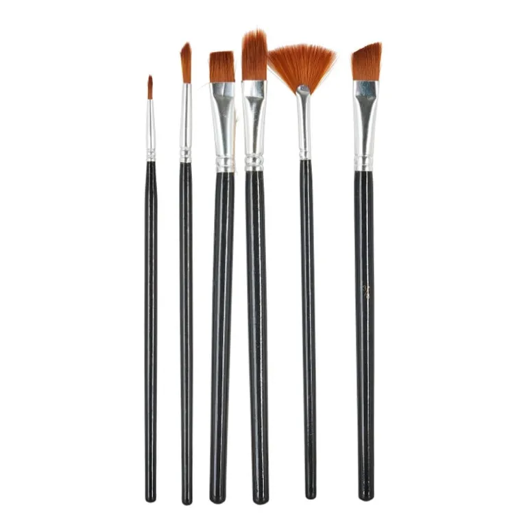 Penselen plat - set van 6