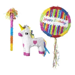 Piñata happy birthday - multikleur - ø44x9 cm