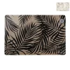 Placemat bladeren - beige/zwart - 43.5x28.5 cm - diverse varianten